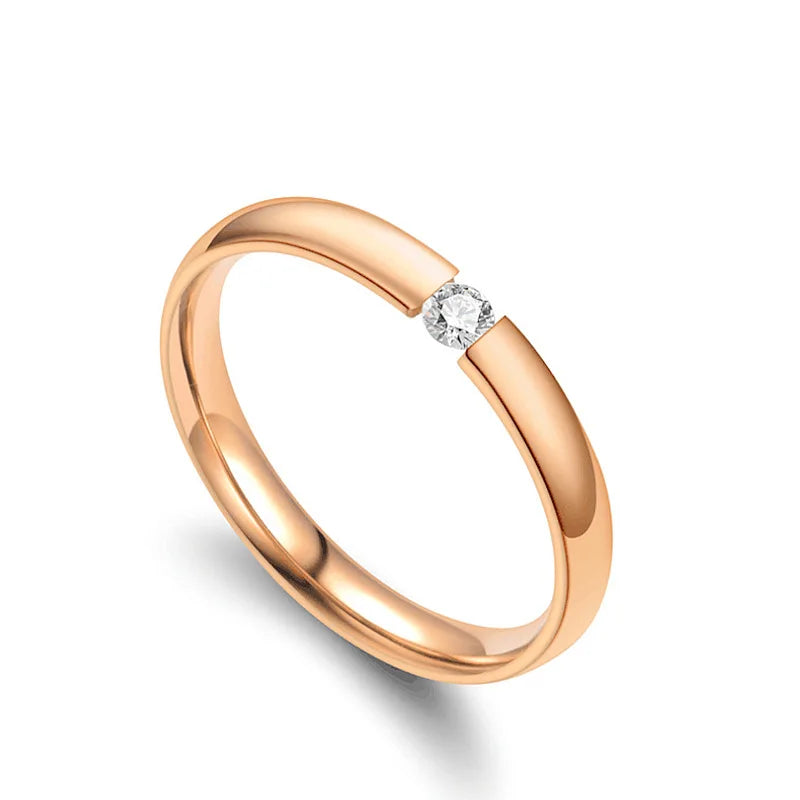 Fashion Cubic Zirconia Stone Lose Weight Stackable Rings Woman Stone Rings Men Girls Couple Finger Rings Valentine's Day Gift