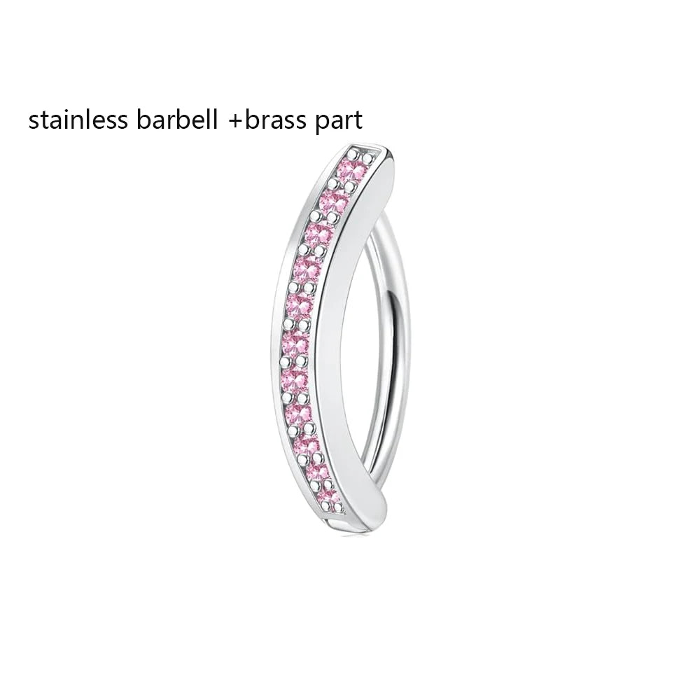 1PC 14G Implant Grade G23 Titanium Belly Button ring Clicker Stainless Steel Navel Piercing Jewelry Copper Belly Piercings