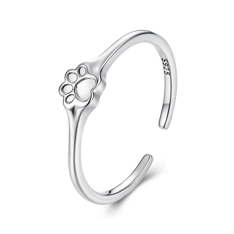 WOSTU Adjustable Rings Real 925 Sterling Silver Stackable Engagement Zircon Open Size Rings For Women Female Original Jewelry