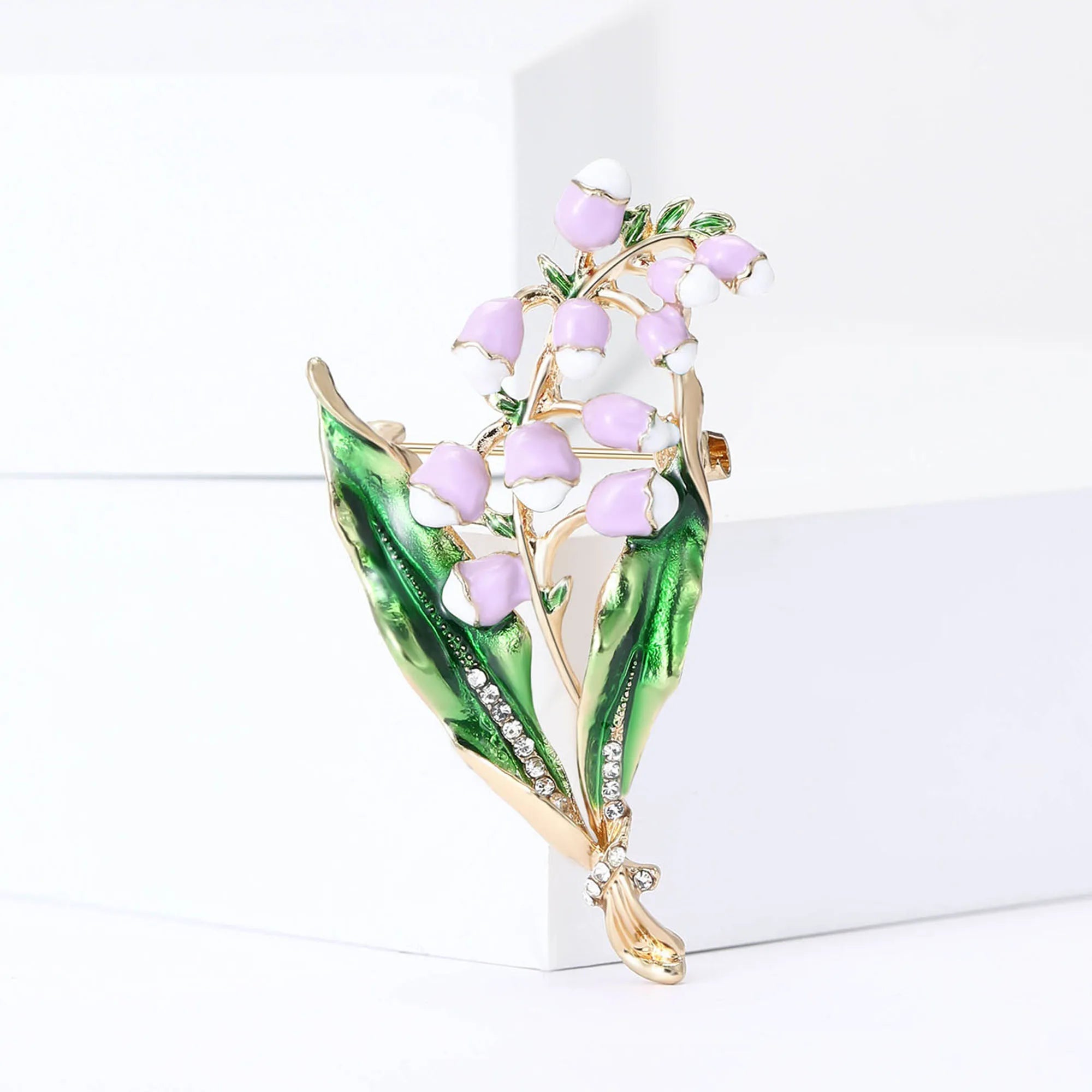 Pearl Lily of the Valley Flower Brooches for Women Enamel Berry Pin Plant Lapel Pins Office Party Funny Friend Gifts Accessories