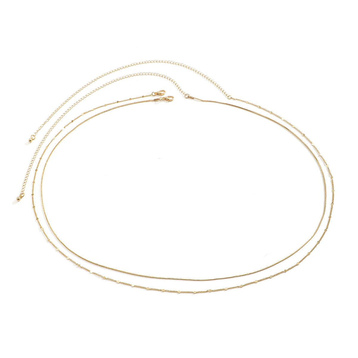 2Pcs/Set Simple Boho Smooth Snake Chain Waist Belt Sexy Lingerie Women Rhinestone Belly Body Jewelry Bikini Summer Accessories