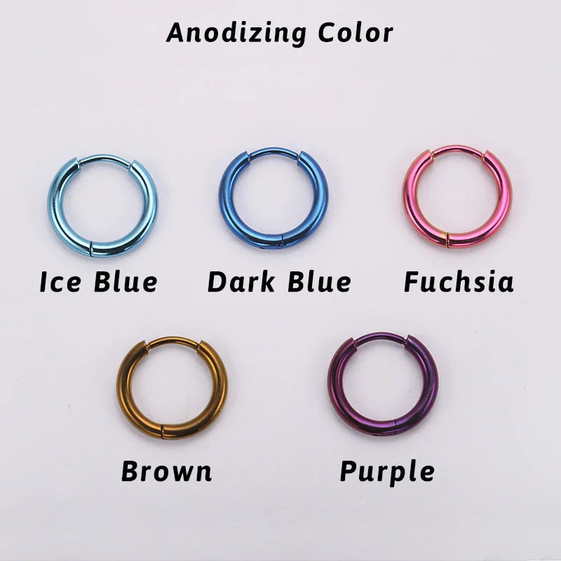 1 Pair Implant Grade F136 Titanium Minimalist Huggie Hoop Earrings Helix Rook Lobe Conch Simple Hoops Ear Piercing  8/10/12mm