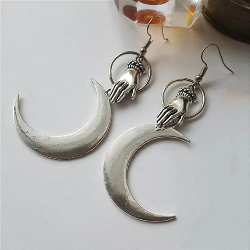 Whimsy Goth Swirly Star Earrings Silver Color Pair of Celestial  Witch Celestial Fairycore Gift Friend Women Boho Cute Gothic