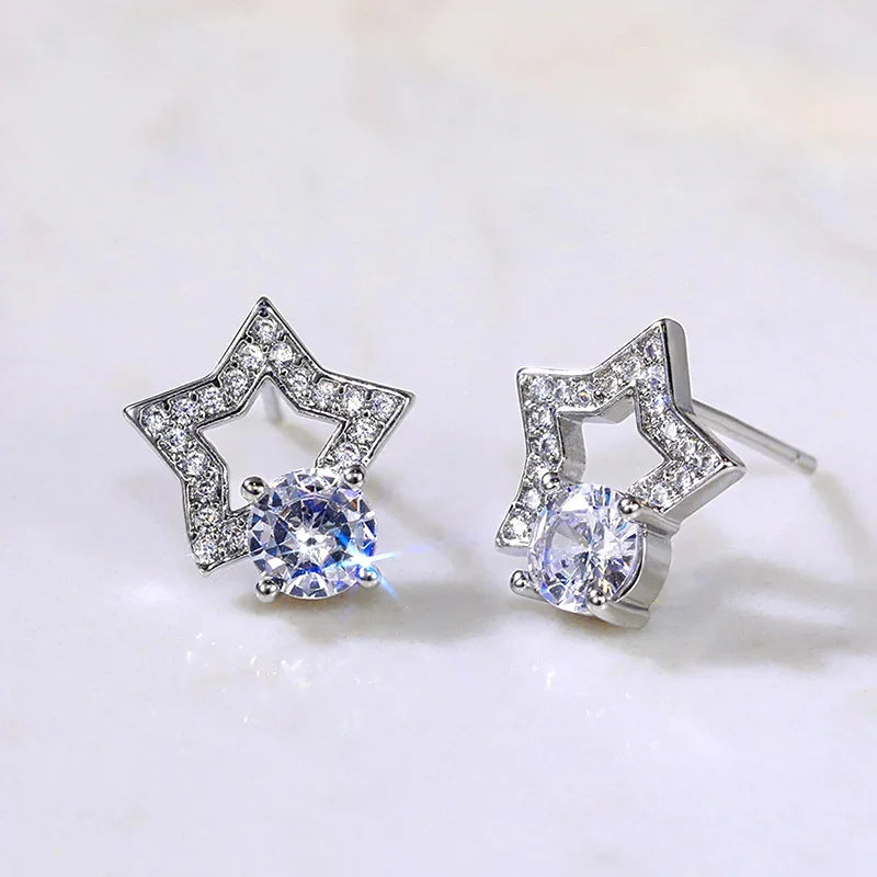 Huitan Luxury AAA CZ Stud Earrings For Women Romantic Elegant Female Daily Earrings 7 Colors Available Wholesale Dropshipping