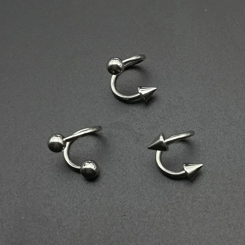 1 Pcs S Shape 316L Stainless Steel Lip Piercing Nose Ring Helix Piercing Cartilage Earring Body Piercing Vajinal Jewelry 16G