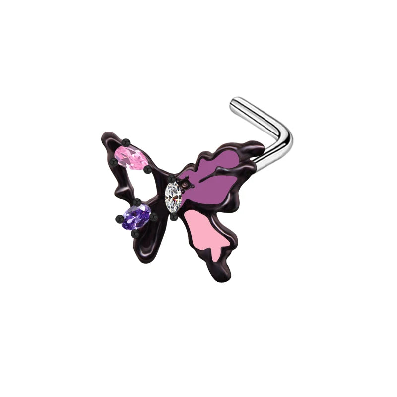 Gothic Nose Stud Surgical Stainless Steel Nose Piercing Jewelry Halloween Spider Nose Rings for Women