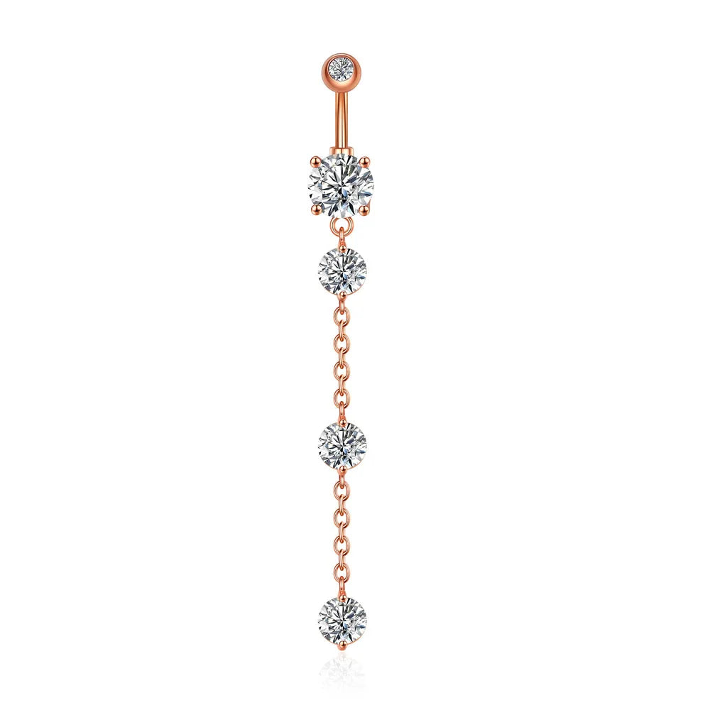 Trendy Angel Belly Button Rings Stainless Steel Zircon Butterfly Navel Piercing Surgical for Women Body Belly Jewelry Pendant