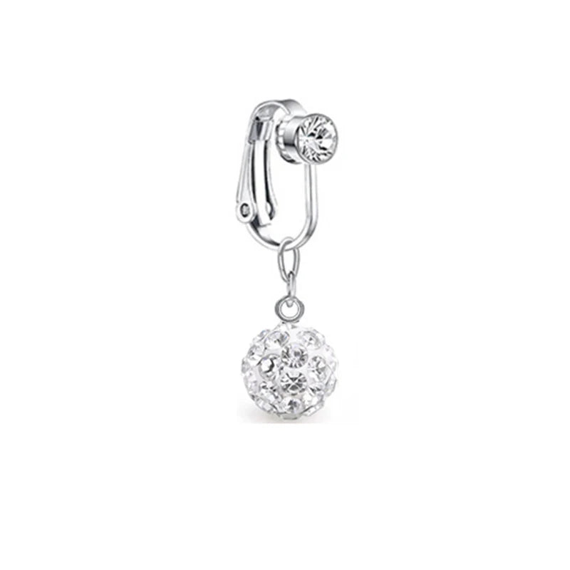 Faux Fake Belly Piercing Butterfly Leaves Dangling Long Fake Belly Button Pircing Clip On Umbilical Navel Cartilage Earring Clip