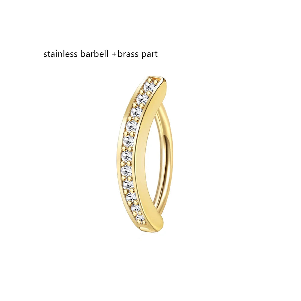 1PC 14G Implant Grade G23 Titanium Belly Button ring Clicker Stainless Steel Navel Piercing Jewelry Copper Belly Piercings