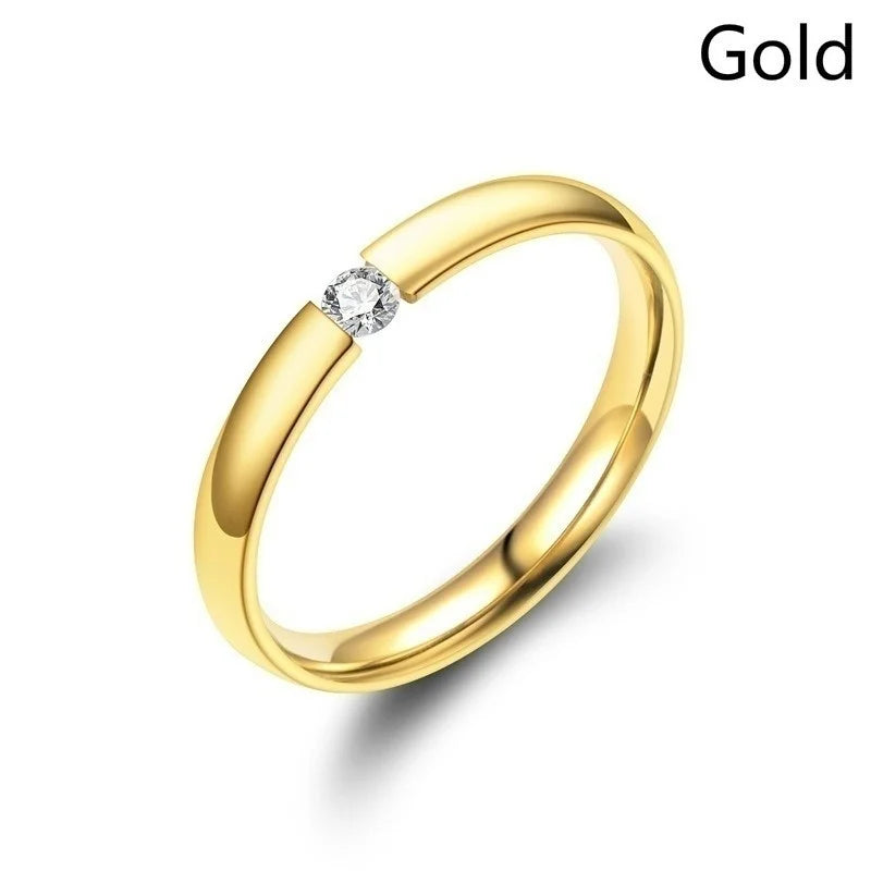 Fashion Cubic Zirconia Stone Lose Weight Stackable Rings Woman Stone Rings Men Girls Couple Finger Rings Valentine's Day Gift