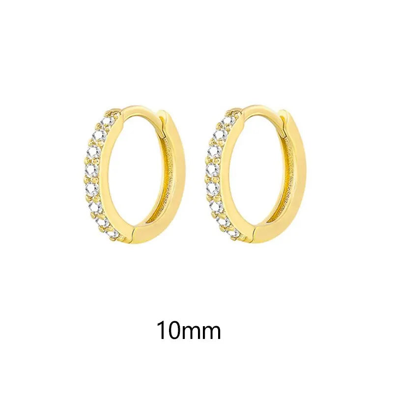 1 Pair Minimal Exquisite Hoop Crystal Zirconia Small Huggie Thin Cartilage Earring For Women Helix Tragus Piercing Jewelry