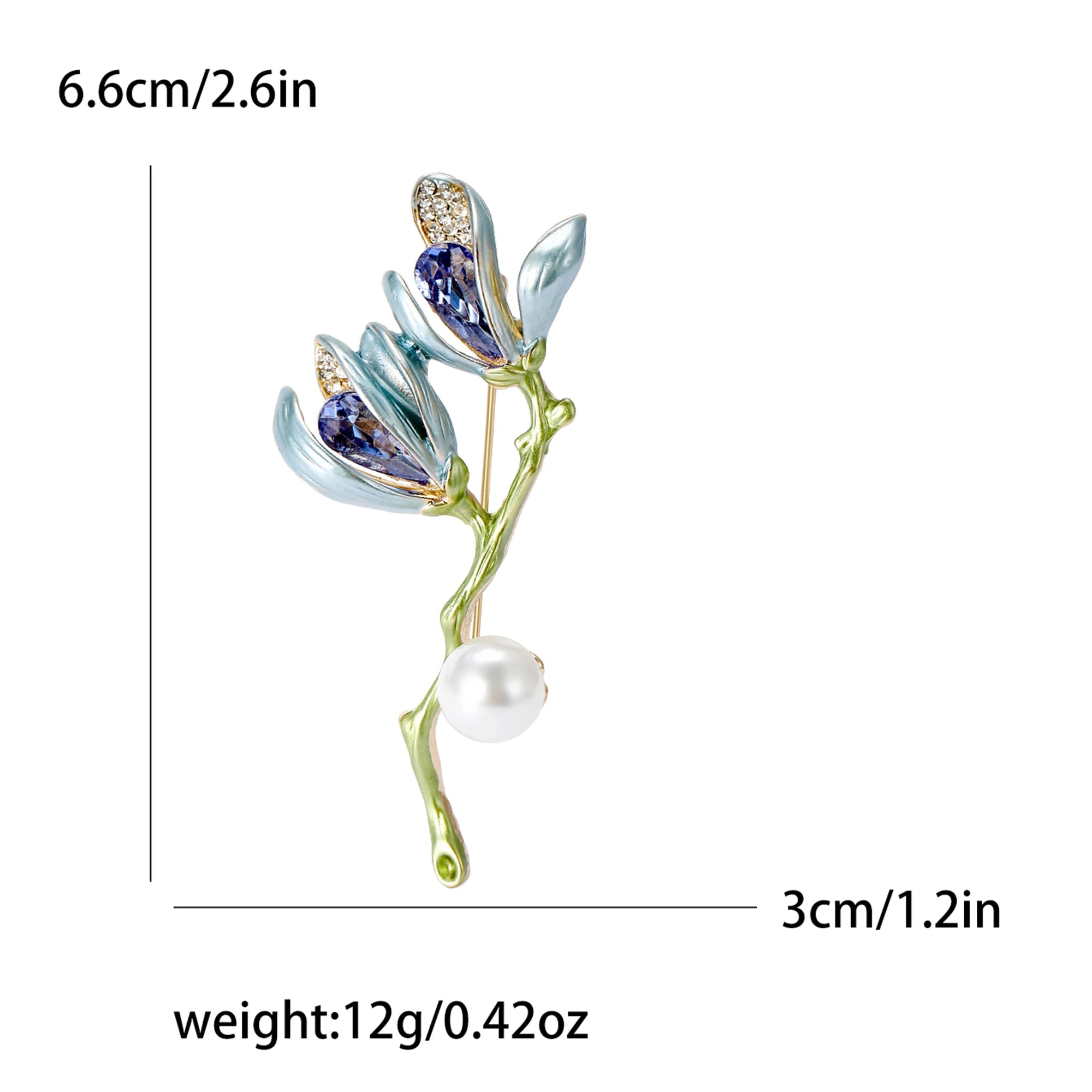Resin Tulip Brooch for Women Unisex Rhinestone Flower Pin Pearl Plant Lapel Pin Banquet Party Backpack Gifts Jewelry Accessories