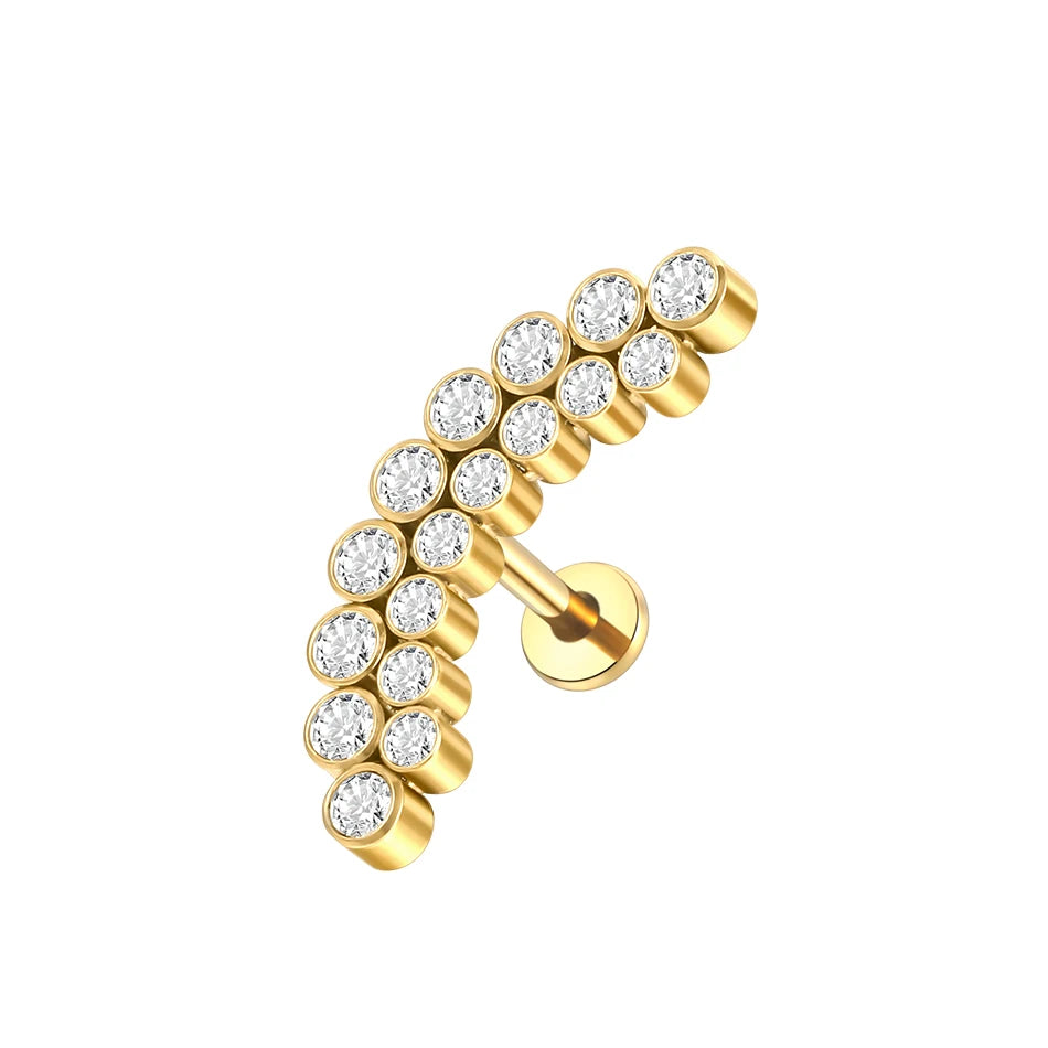 1Pc G23 Titanium Ear Tragus Cartilage Helix Daith Piercing Stud Earrings for Women Internal Thread Labret Piercing Lip Ring 16G