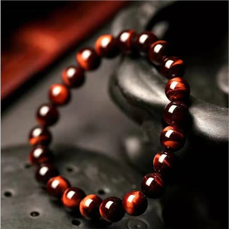 Obsidian Bracelet for Men and Women Couple Student Personalized Hand Jewelry Beads Tiger Eye Volcanic Stone Elasticity Bracelet