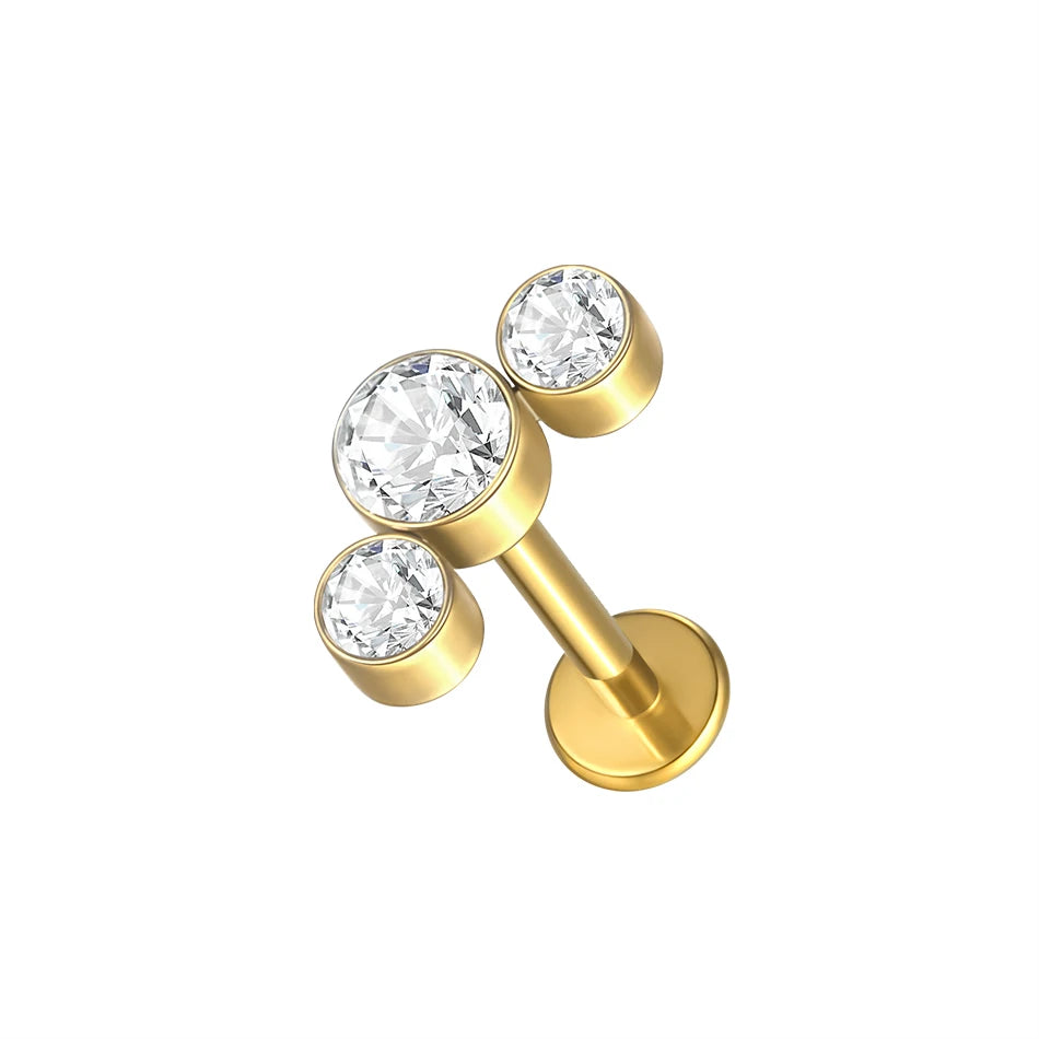 1Pc G23 Titanium Ear Tragus Cartilage Helix Daith Piercing Stud Earrings for Women Internal Thread Labret Piercing Lip Ring 16G