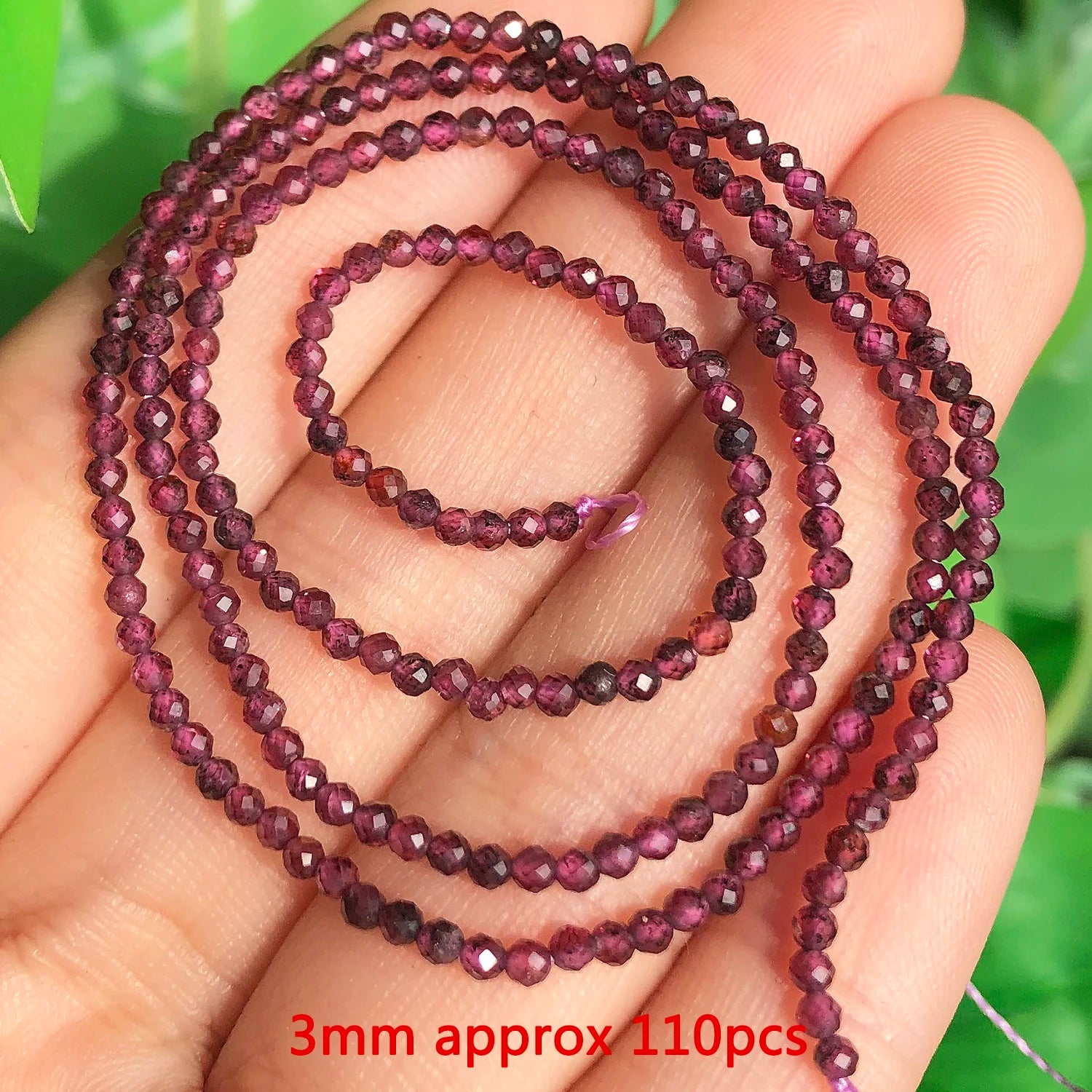 Natural Garnet Gem Stone Beads Irregular Round Faceted Loose Spacer Waist Beads for DIY Jewelry Making Bracelet Handmade