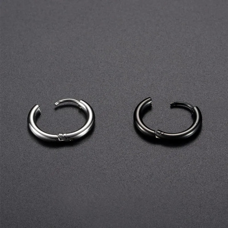 8/10/12/14/16/18/20mm Stainless Steel Huggie Hoop Earrings for Women Men