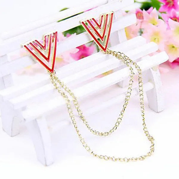 Retro Jewelry Pearl Flower Brooch Ladies Fashion Chain Tassel Personality Shirt Collar Pin Simple Clothing Women Men Accessories