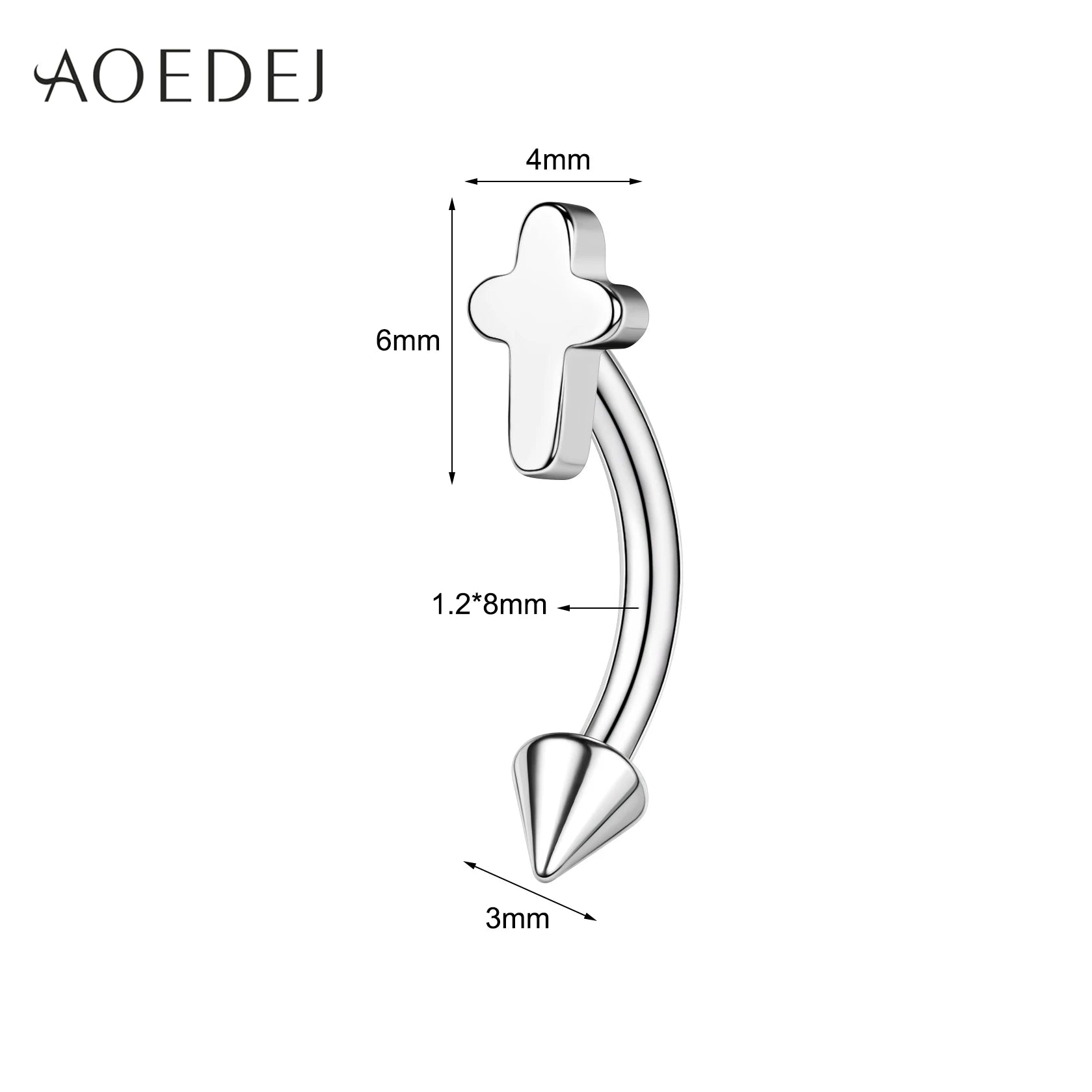 AOEDEJ 1 Piece Stainless Steel 16G Eyebrow Stud 8/10MM Eyebrow Piercing Star Moon Butterfly Shape Labret Lip Piercings Jewelry