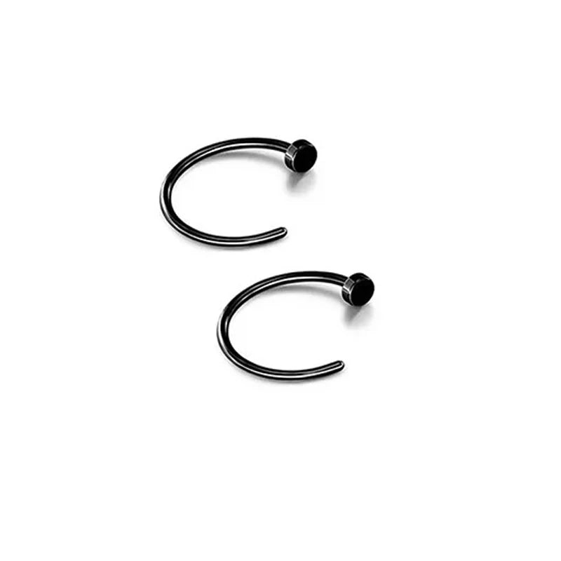 2/6Pcs Fake Nose Rings for Women, 316L Stainless Steel Lip Rings Labret Ring Nostril Hoop Piercing Studs Nose Piercing Jewelry