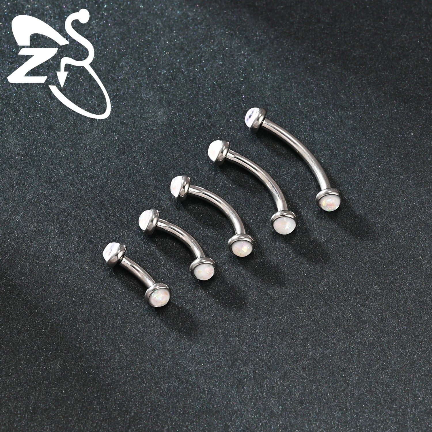 ZS 1PC Internal Thread 14/16/18G Stainless Steel Belly Button Ring 6MM-14MM Curved Navel Rings Helix Cartilage Piercings Jewelry