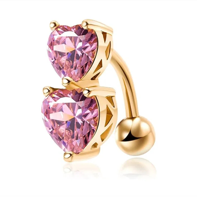 1PCS Crystal Belly Button Rings Surgical Steel Heart Navel Piercing Sexy Flower Belly Rings Body Piercing Ombligo Navel Rings