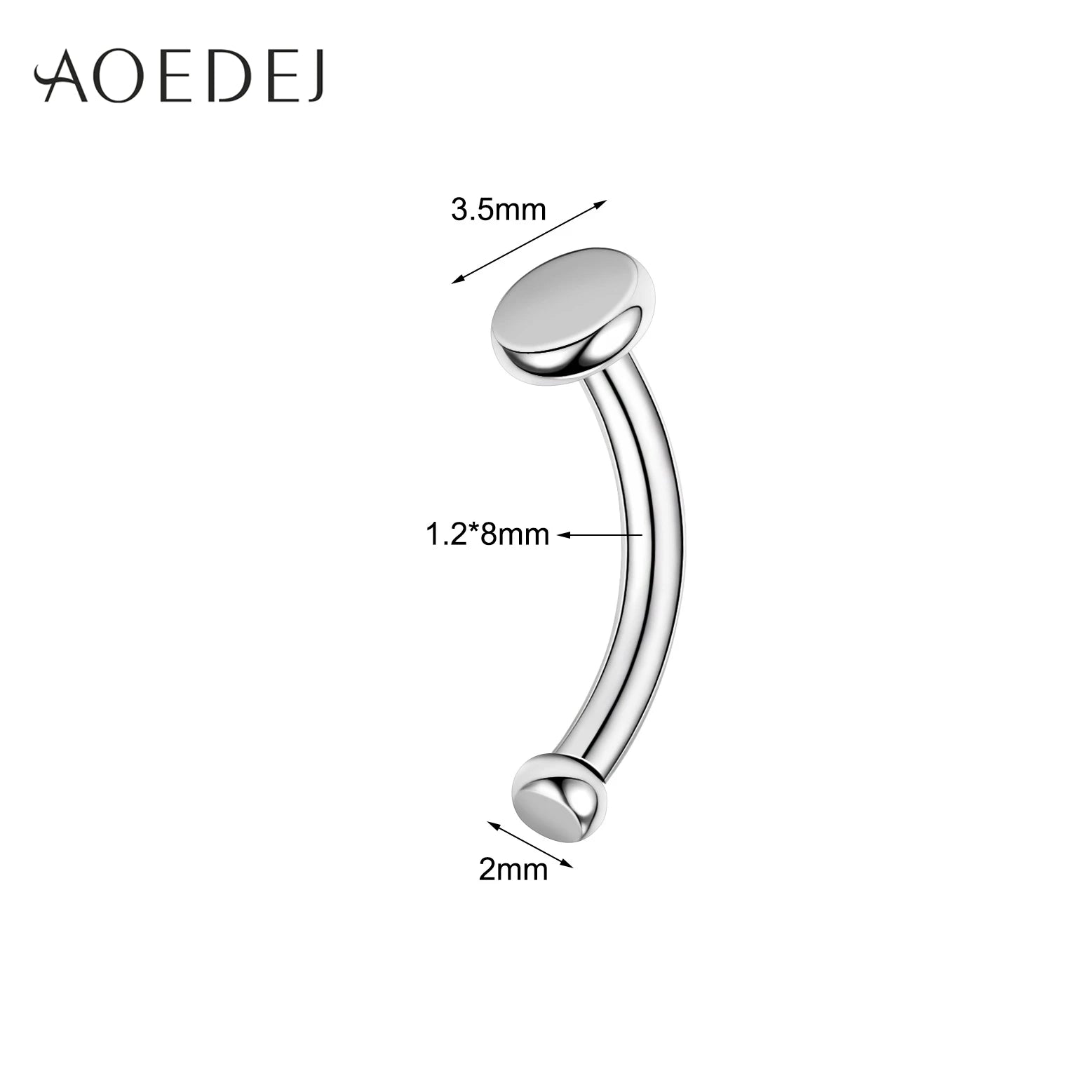 AOEDEJ 1 Piece Stainless Steel 16G Eyebrow Stud 8/10MM Eyebrow Piercing Star Moon Butterfly Shape Labret Lip Piercings Jewelry