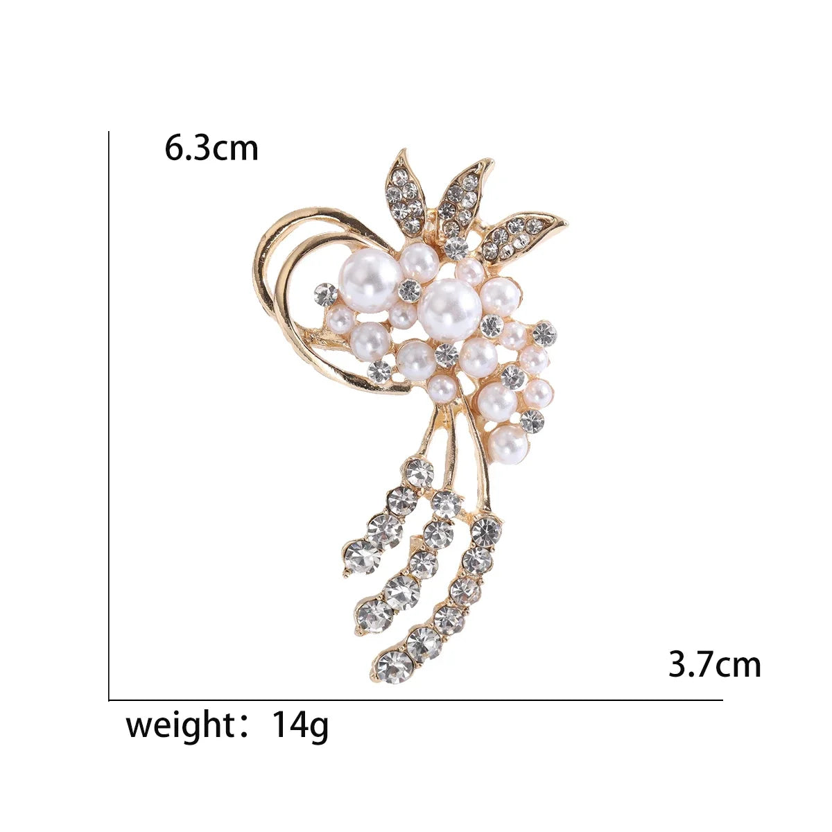 Pearl Flower Brooches For Women Unisex Rhinestone Bouquet Pins Beauty Office Party Friend Gifts Jewelry Accessories