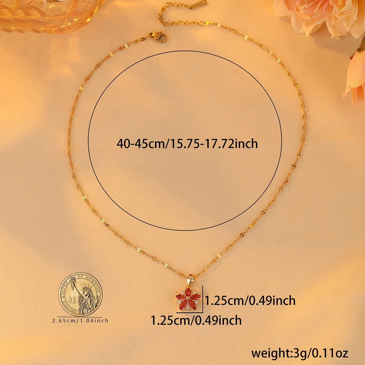 New Sweet Pink Cherry Blossoms Pendant Stainless Steel Necklaces For Women Korean Fashion Temperament Clavicle Chain Jewelry