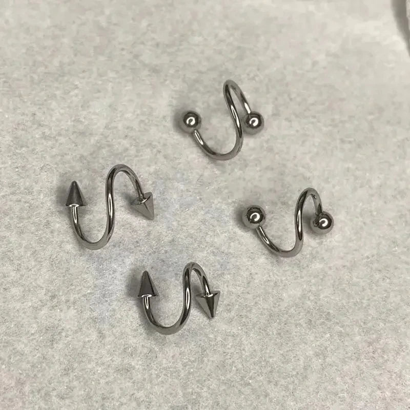 1 Pcs S Shape 316L Stainless Steel Lip Piercing Nose Ring Helix Piercing Cartilage Earring Body Piercing Vajinal Jewelry 16G