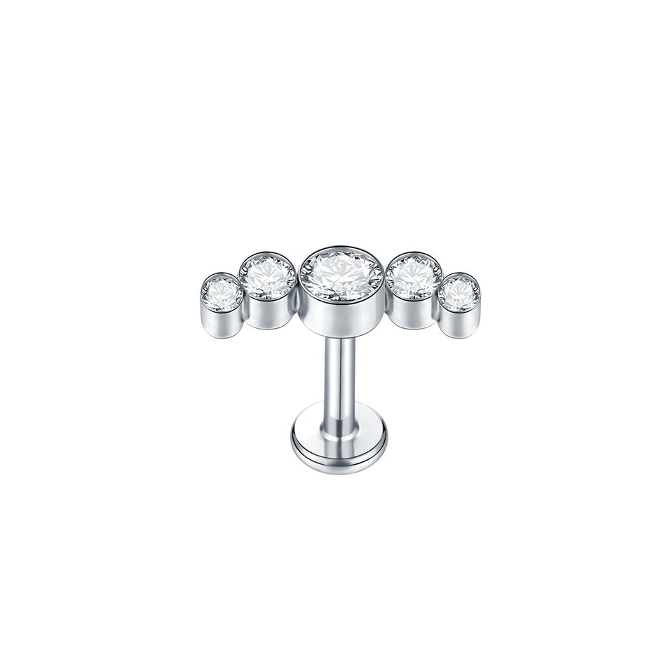 1Pc G23 Titanium Ear Tragus Cartilage Helix Daith Piercing Stud Earrings for Women Internal Thread Labret Piercing Lip Ring 16G