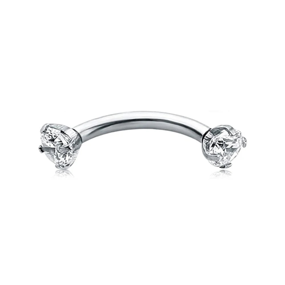 1 Pcs 16G Surgical Steel Daith Rook Earring 6mm 8mm 10mm Curved Barbell Eyebrow Rings Piercing Jewelry for Women Men