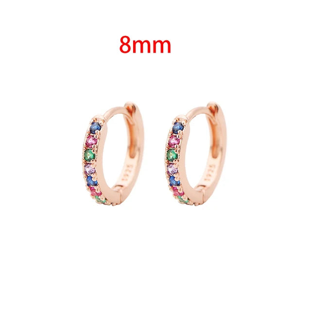 1Pair Stainless Steel Minimalist Huggie Hoop Earrings Gold Color Tiny Round 6/8/10mm Punk Unisex Rock Cartilage Earring Jewelry