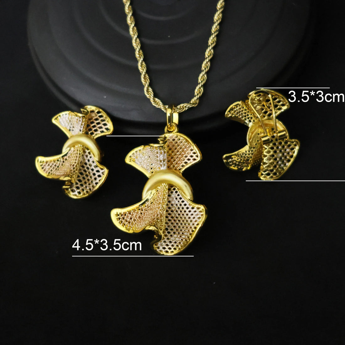 Luxury 18k Gold Plated Jewelry Set for Women Wedding Italian Jewellery Sets Bride Necklace and Earrings Bracelet African Gift