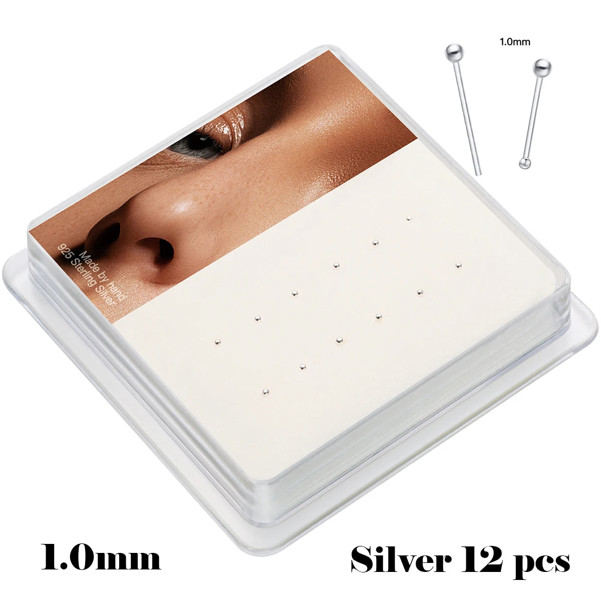 Sterling Silver 925 Ball Shape Piercing Nose Stud Jewelry Tiny 1.0mm Ball Silver Nose Nail Nez Pircing Nariz Joyería Corporal