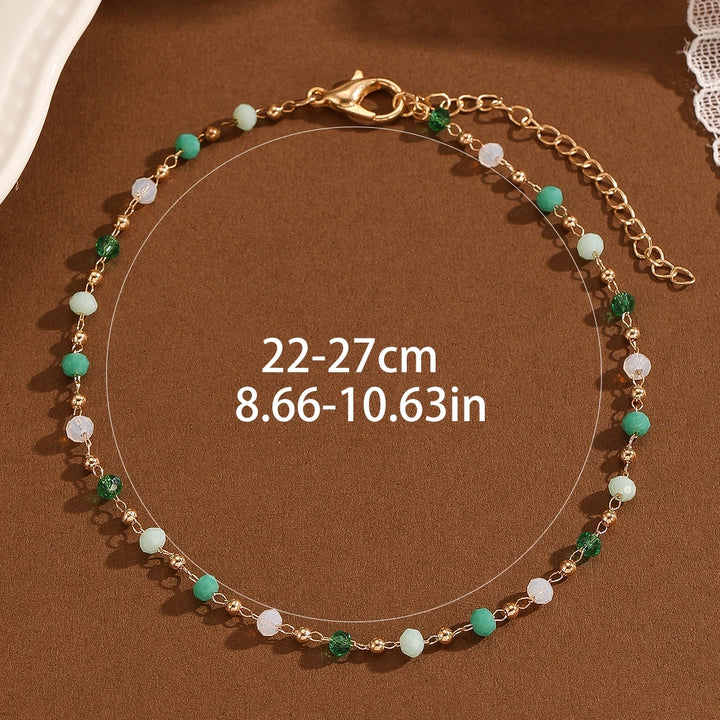 Kinitial Bohemian Women's Anklets Beads Stone Anklet Summer Beach Anklets On Foot Ankle Bracelets For Women Leg Chain