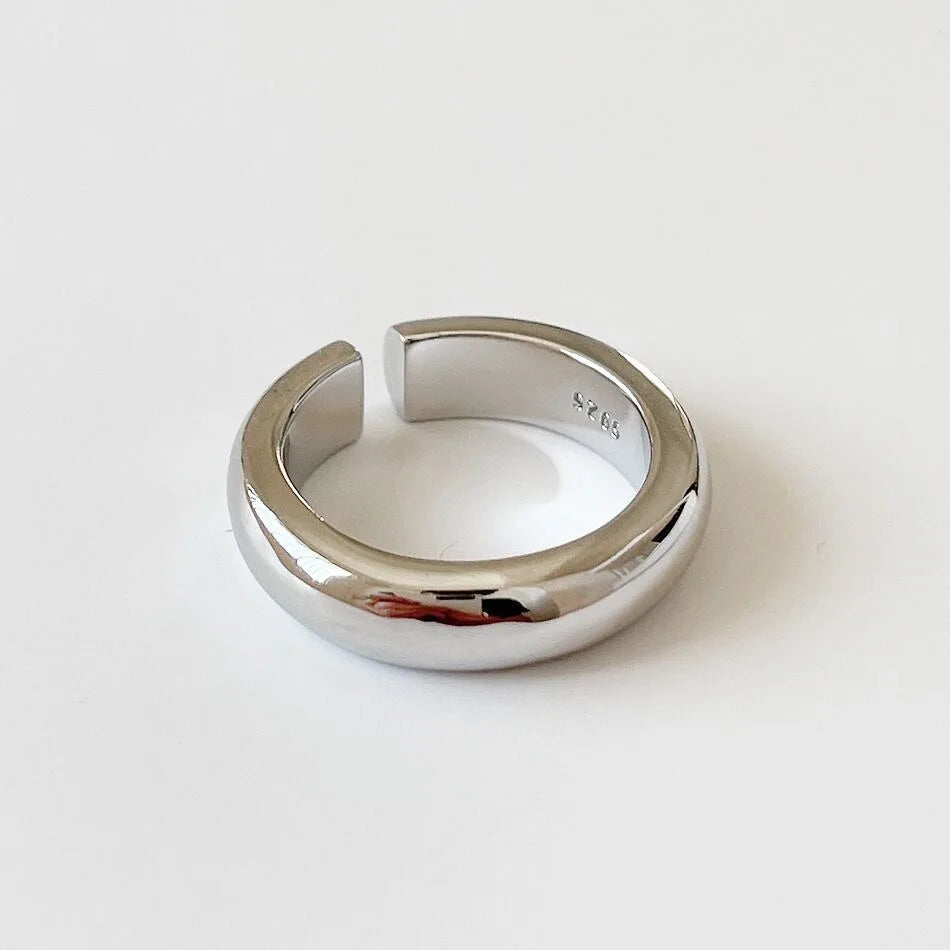 BF CLUB 925 Sterling Rings for Women Fashion Geometric Handmade Irregular Strip Ring Party Christmas Gift