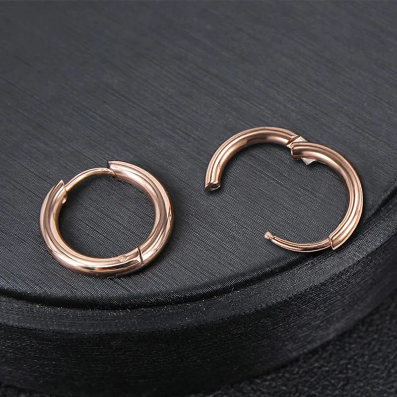 8/10/12/14/16/18/20mm Stainless Steel Huggie Hoop Earrings for Women Men