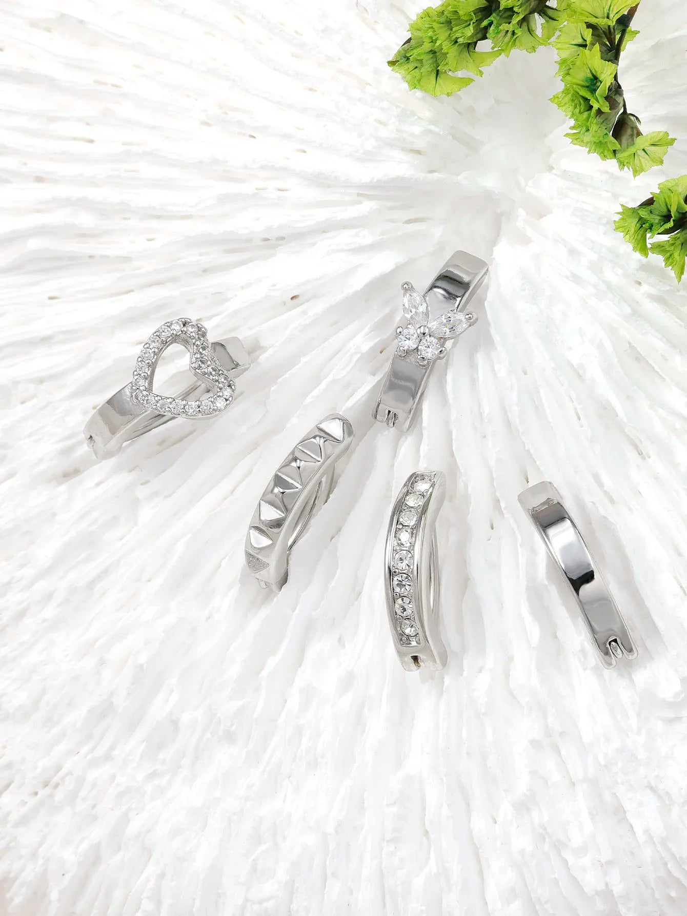 Stainless Steel CZ Butterfly Belly Button Ring Piercing Heart Navel Barbell Jewelry Plated 18K Gold Reverse Curved Belly Rings