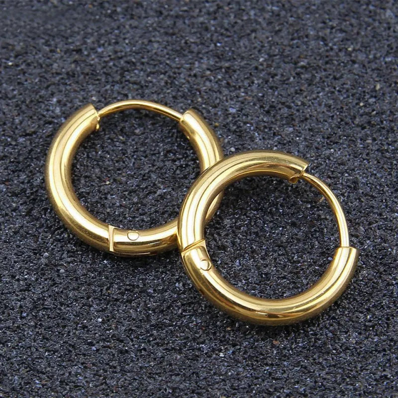 8/10/12/14/16/18/20mm Stainless Steel Huggie Hoop Earrings for Women Men
