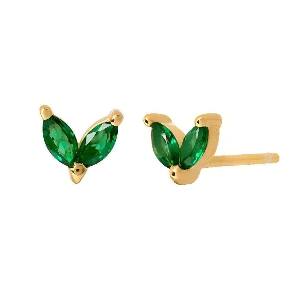1/3Pairs Copper Green CZ Stone Huggie Hoop Earring Stud Gold Color Silver Black Geometric Cartilage Earrings For Women Jewelry